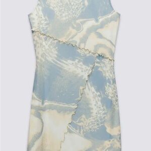 Vans Asymmetrical Dress in Blue and Cream